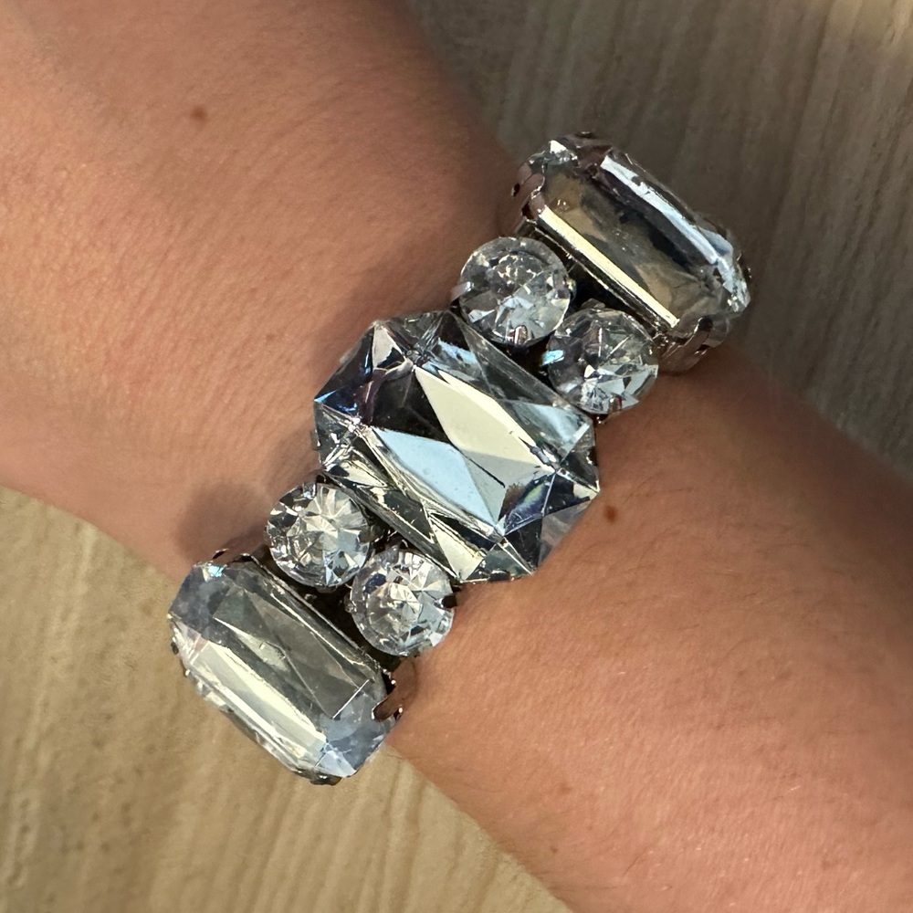 Elegant Silver Crystal Bracelet
